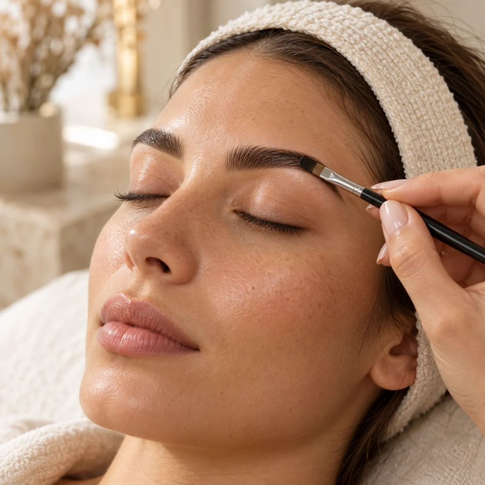 Warm-toned Brow & Lash care photograph